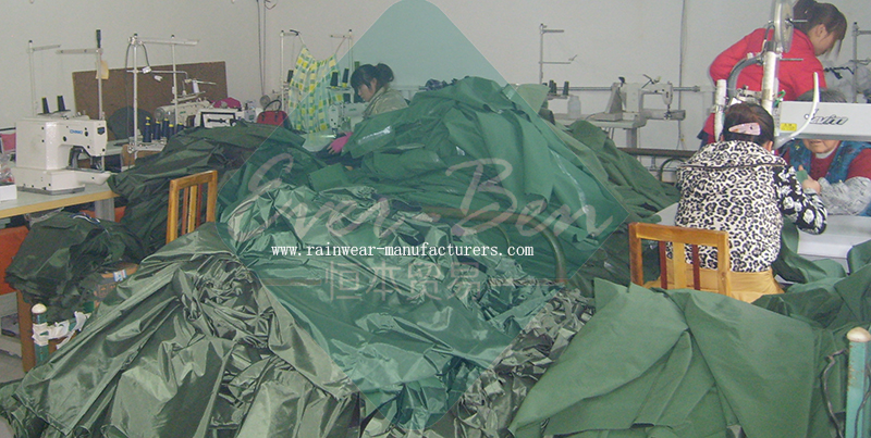 Nylon bib and brace Green Color Waterproof bib and brace heavy duty bib and brace bib overalls production workshop